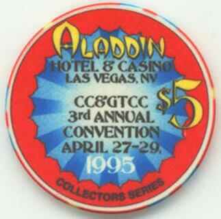 Las Vegas Aladdin CC & GTCC Third Convention $5 Casino Chip