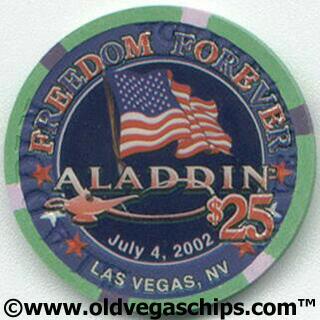 Las Vegas Aladdin 4th of July 2002 $25 Casino Chip 