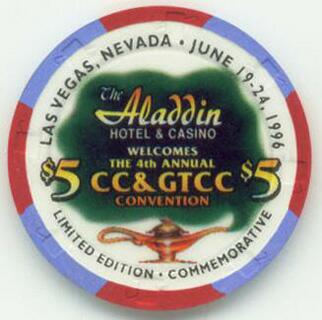 Las Vegas Aladdin CC & GTCC Fourth Convention $5 Casino Chip