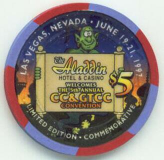 Aladdin CC & GTCC Fifth Convention $5 Casino Chip