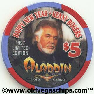 Aladdin Kenny Rogers Happy New Year 1997 $5 Casino Chip