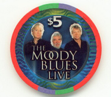 Aladdin Hotel Moody Blues Live 2005 $5 Casino Chip 