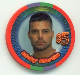 Aladdin Casino Ricky Martin $5 Casino Chip 