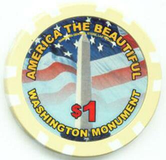 America The Beautiful Washington Monument $1 Casino Chip
