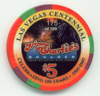 Arizona Charlie's Boulder Las Vegas Centennial $5 Casino Chip