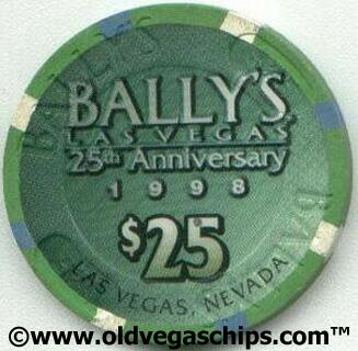 Las Vegas Bally's 25th Anniversary $25 Casino Chip