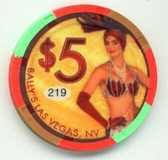 Bally's Casino Showgirl 2007 $5 Casino Chip