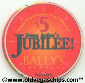 Las Vegas Bally's Donn Arden's Jubilee $5 Casino Chip