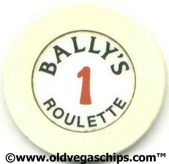 Las Vegas Bally's Obsolete Table 1 White Roulette Chip