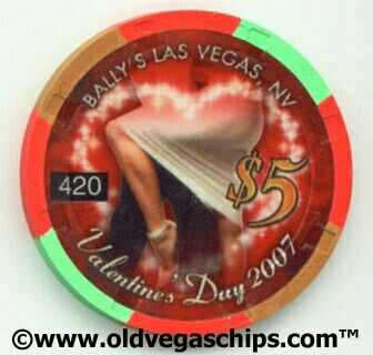Bally's Casino Valentine's Day 2007 $5 Casino Chip