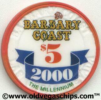 Las Vegas Barbary Coast Millennium $5 Casino Chip