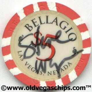 Steve Wynn Autographed Bellagio $5 Casino Chip