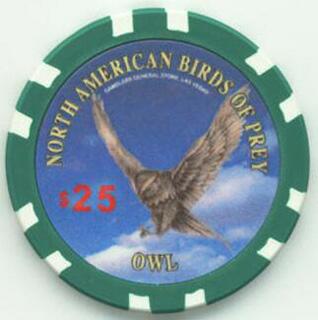 Birds of Prey Owl $25 Poker Chip
