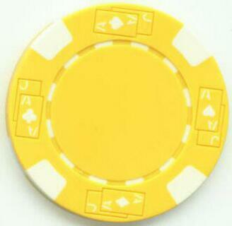 Ace Jack Yellow Poker Chips