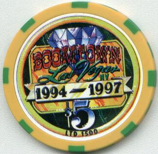 Las Vegas Boomtown 3rd Anniversary $5 Casino Chip