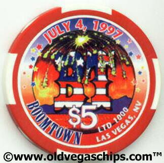 Las Vegas Boomtown 4th of July 1997 $5 Casino Chip 