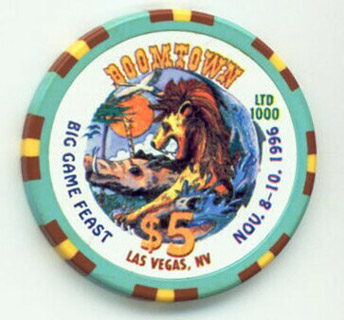 Las Vegas Boomtown Big Game Feast 1996 $5 Casino Chip 