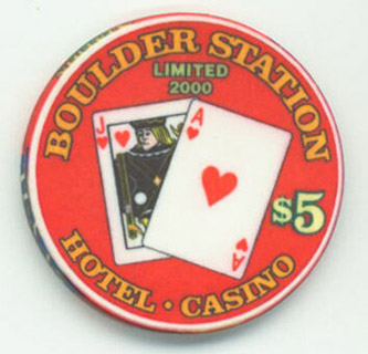 Las Vegas Boulder Station BlackJack $5 Casino Chip 