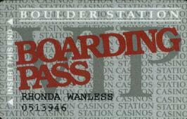 Las Vegas Boulder Station Boarding Pass Slot Club Card