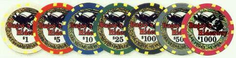 Bugsy's Hideaway Poker Chips & Poker Chip Sets,  These are 9 gram Clay Composite poker chips
