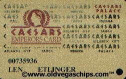 Las Vegas Caesars Palace Emperor's Slot Club Card