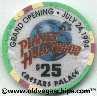 Caesars Palace Planet Hollywood Grand Opening $25 Casino Chip