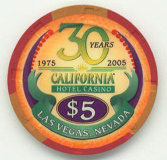 Las Vegas California Hotel 30th Anniversary $5 Casino Chip