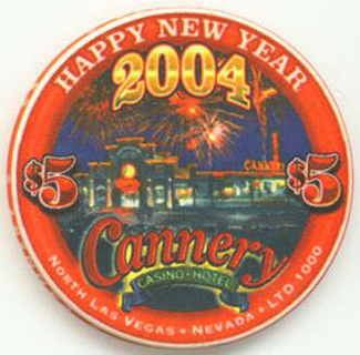 Las Vegas Cannery 1st. Anniversary/New Year 2004 $5 Casino Chip
