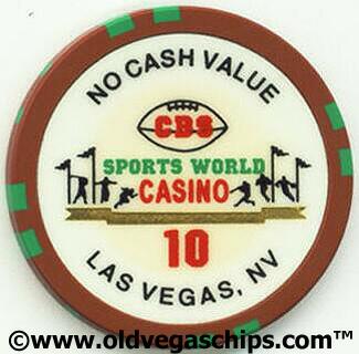 Las Vegas CBS Sports World Casino $10 No Cash Value Casino Chip