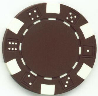 Dice Mold Brown 11.5 Gram Clay Poker Chips