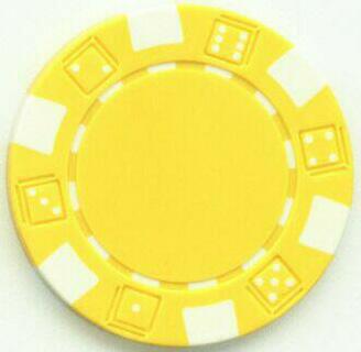 Dice Mold Yellow 11.5 Gram Clay Poker Chips