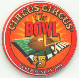 Circus Circus Superbowl 2004 $5 Casino Chip 