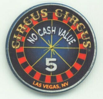 Circus Circus Poker Room NCV $5 Casino Chip