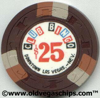 Las Vegas Club Bingo $25 Casino Chip