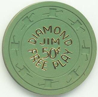 Las Vegas Diamond Jim's Nevada Club 50¢ Free Play Casino Chips