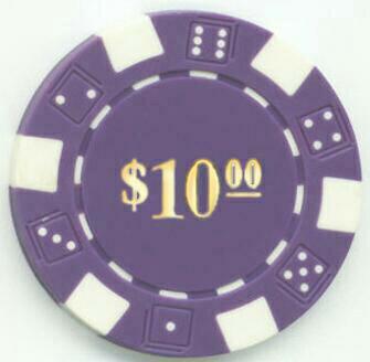 Las Vegas Gold $10 Poker Chips 