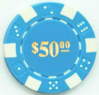 Las Vegas Gold $50 Poker Chips 