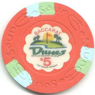 Las Vegas Dunes Hotel $5 Baccarat Casino Chip