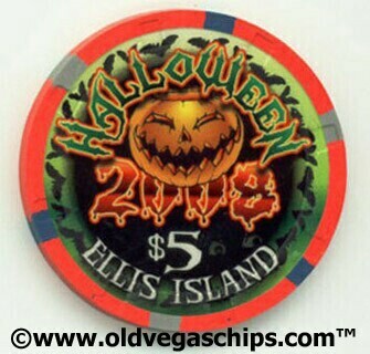 Ellis Island Halloween 2008 $5 Casino Chip