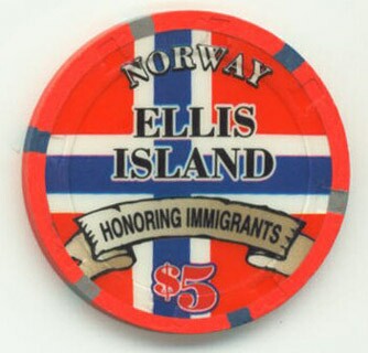 Ellis Island Norway 2007 $5 Casino Chip
