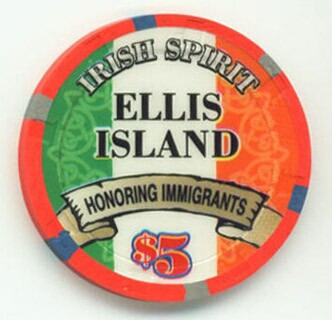 Las Vegas Ellis Island Casino Irish Spirit $5 Casino Chip