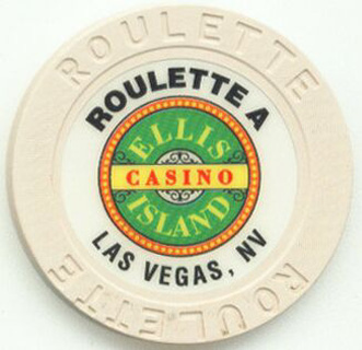 Las Vegas Ellis Island White Roulette Casino Chip
