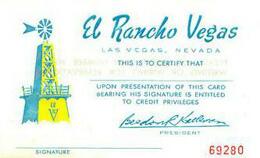 Las Vegas El Rancho Vegas Casino Credit Card