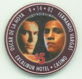 Excalibur Oscar De La Hoya & Fernando Vargas $5 Casino Chip