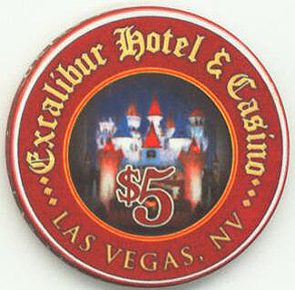 Excalibur Wyvern Dragon August 2003 $5 Casino Chip