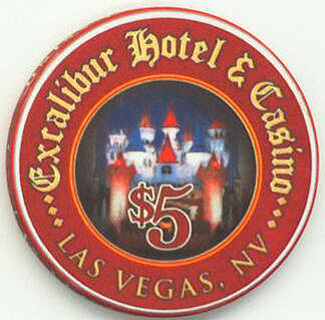 Excalibur Hydra Dragon June 2003 $5 Casino Chip