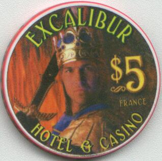 Excalibur Hotel France $5 Chip