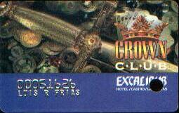 Las Vegas Excalibur Casino Slot Club Card 
