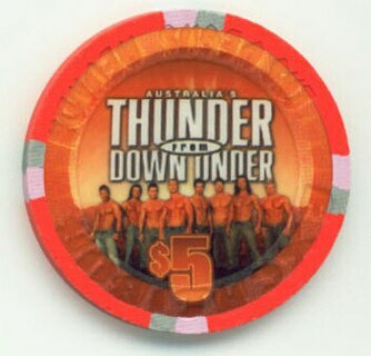 Excalibur Hotel Thunder Down Under 2008 $5 Casino Chip