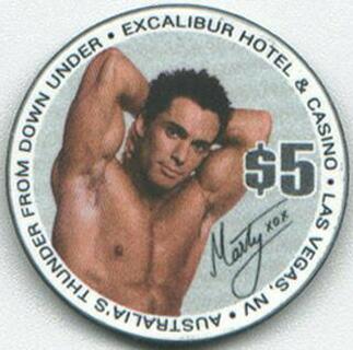 Excalibur Thunder From Down Under Beefcake $5 Casino Chip